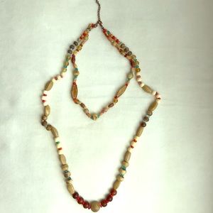 Mixed media layered necklace